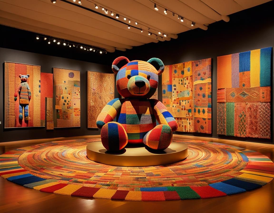 Indigenous-Inspired Teddy Bear Exhibition in Outback Colors