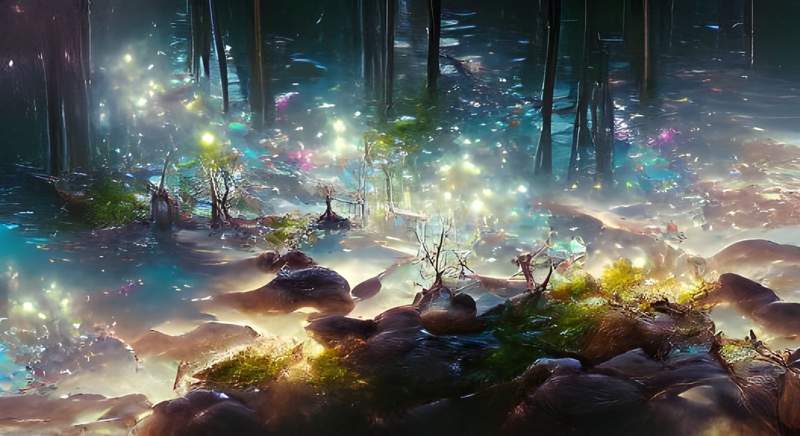 magical sparkling forest 