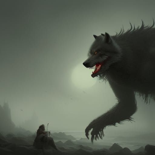 Huge Werewolf - AI Generated Artwork - NightCafe Creator