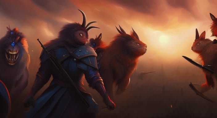 (((anthropomorph rabbit warriors)))!! and "Gypsy Nomad warri...
