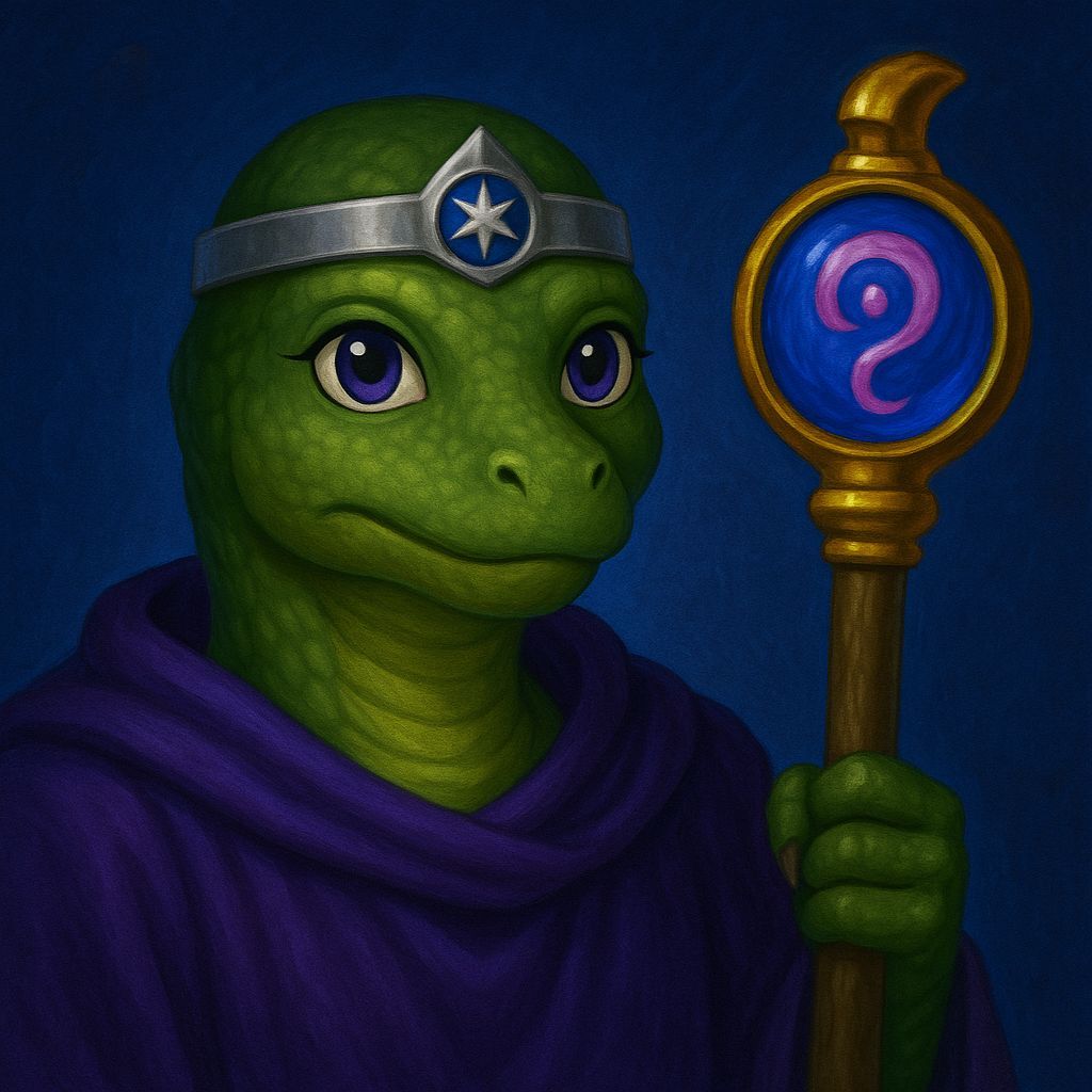 Lizard Sorceress Icon in 16-bit Pixel Art