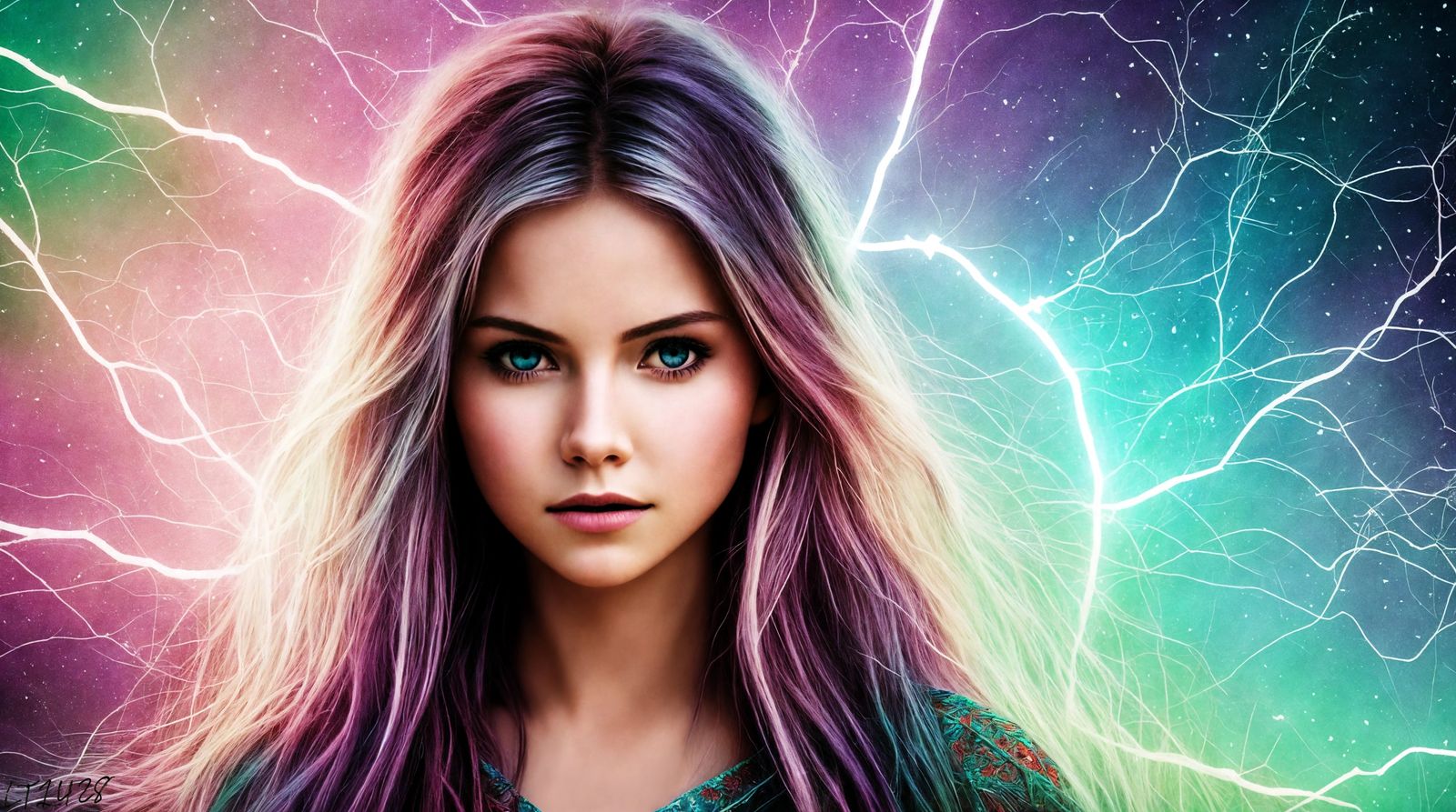 Fantasy Wild Hair and Colors Stare