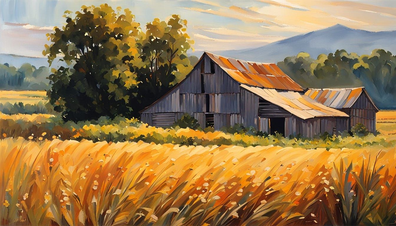 Rustic Barn in a Field  by @JBrosque