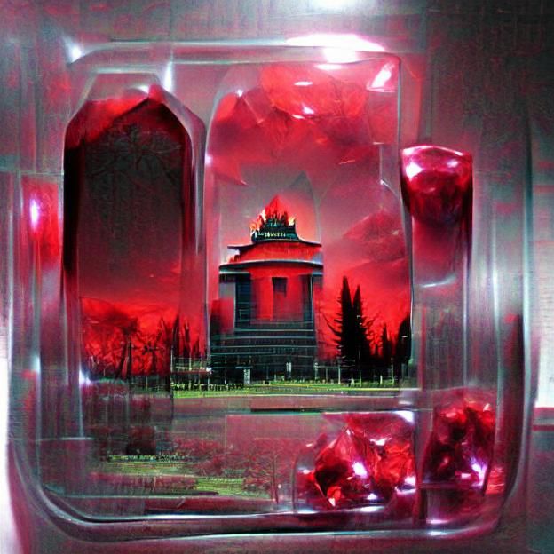 [ Red glass Mausoleum ]