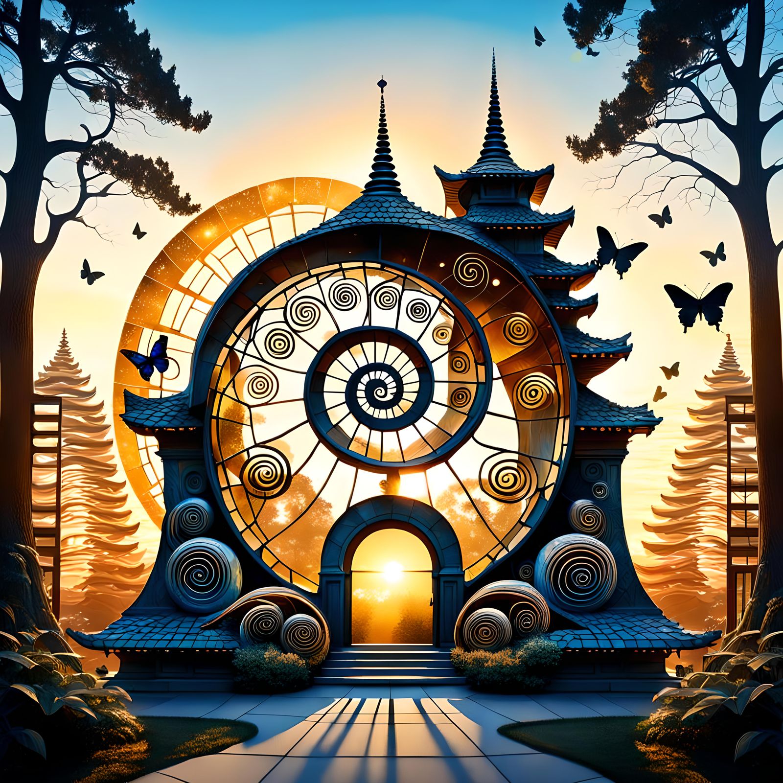 Sacred Geometry of the Spiral Park Gates  by @Bright Moonrise
