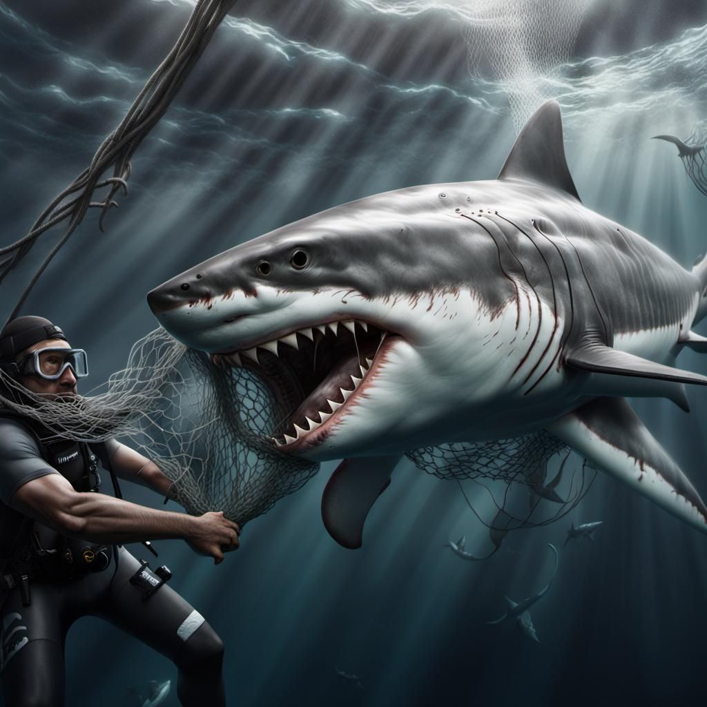 Free At Last - shark nets kill...   by @LynnDi