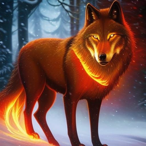 Wolf Elemental Digital Artwork in an Intricate Style