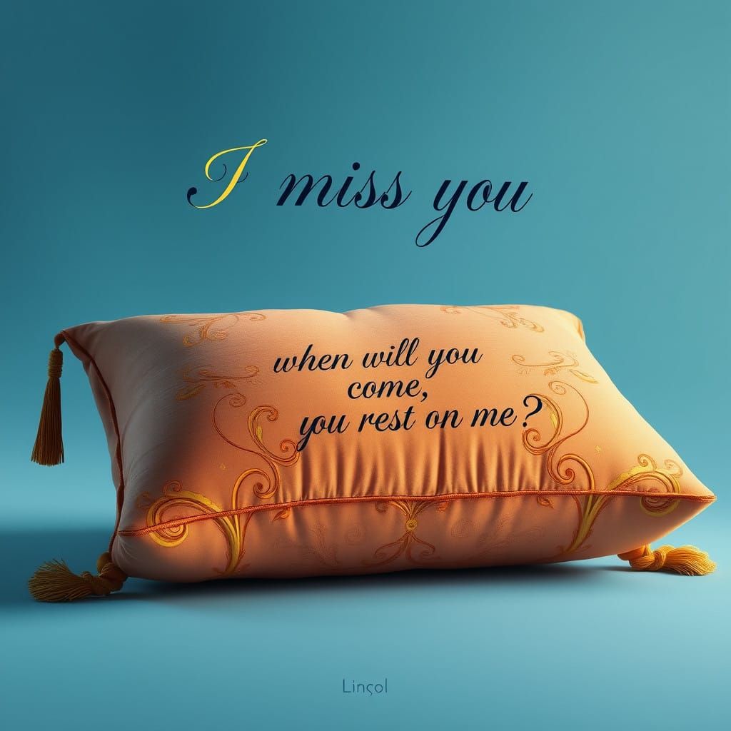 Luxurious, Dreamlike Velvet Pillow with Golden Embroidery