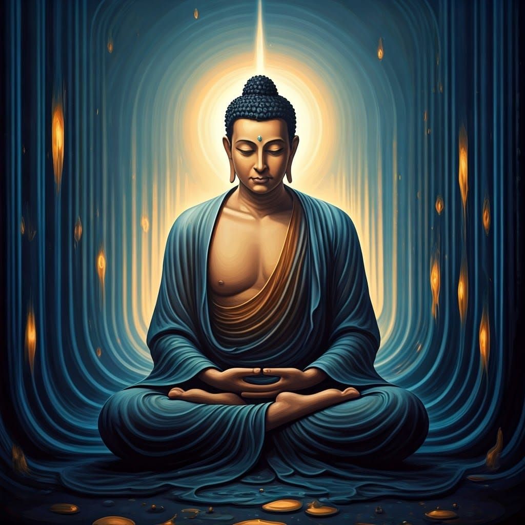 Surrealist Figure Meditates in a Melting Dreamscape of Lovin...