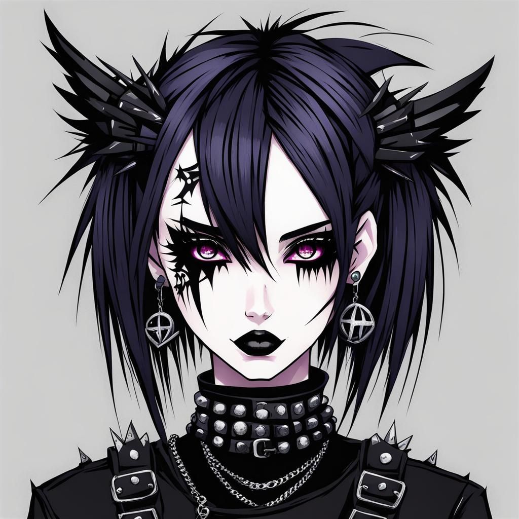 anime punk goth girl - AI Generated Artwork - NightCafe Creator