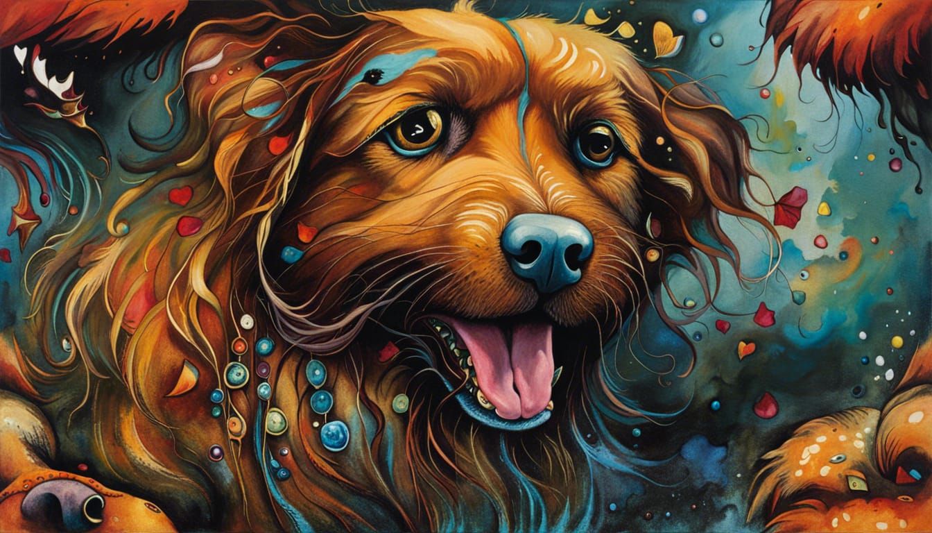 Portrait of a happy dog