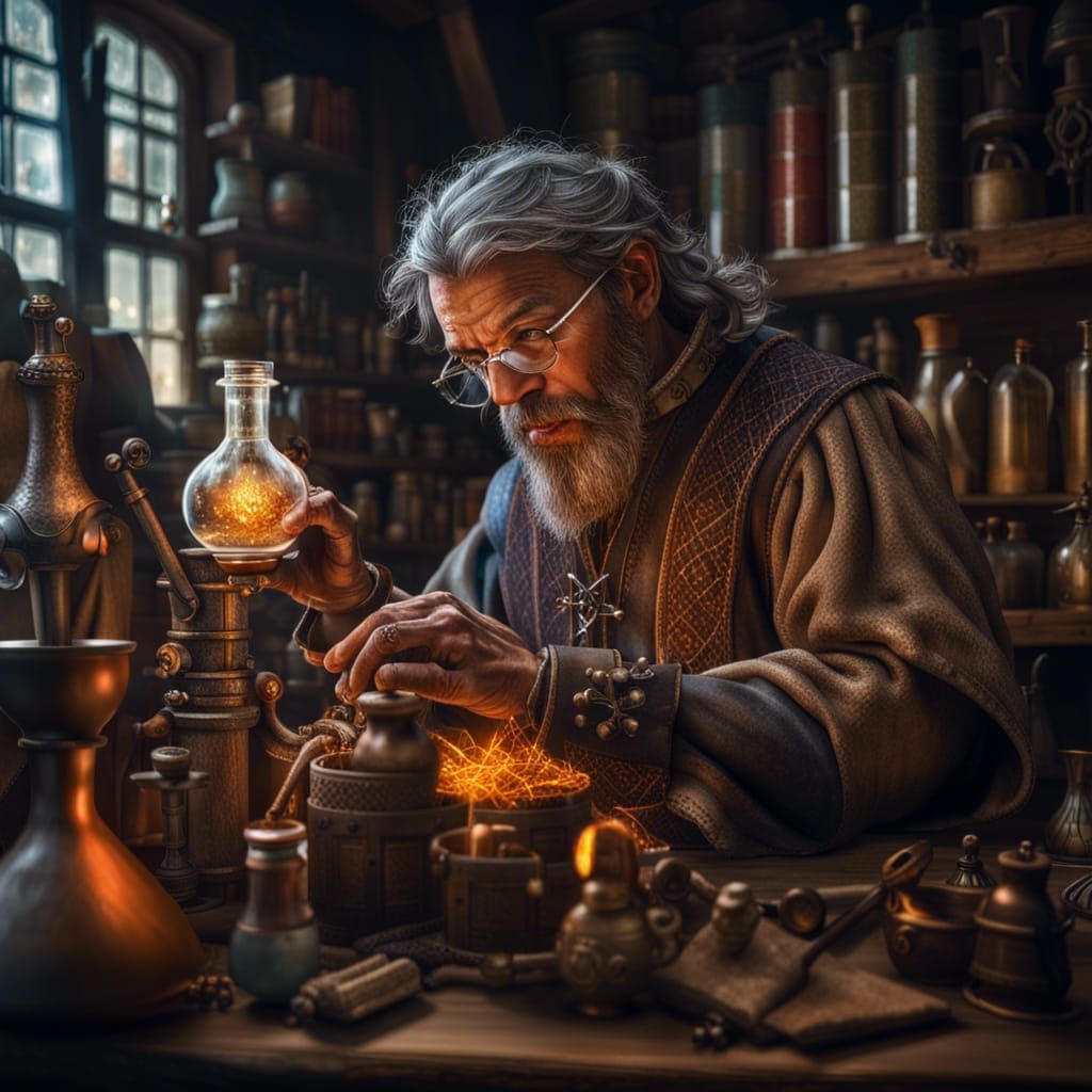 a medieval alchemist   by @Storyteller