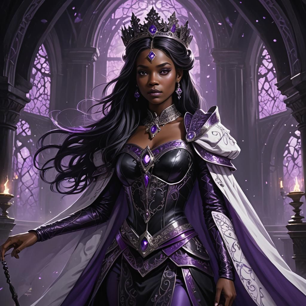 The princess of the Purple-Black Kingdom has fair. white skin. She is ...