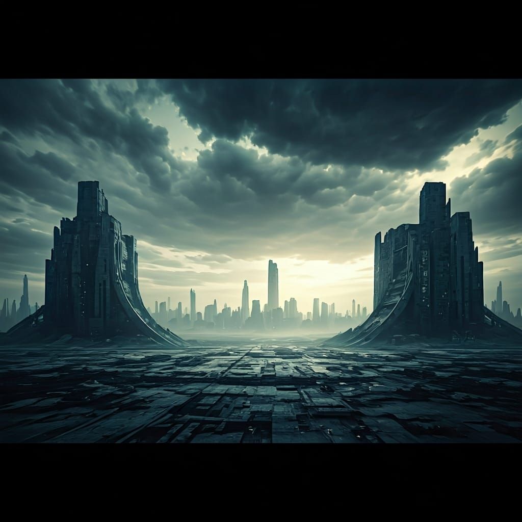 Apocalyptic Cityscape in Dystopian Future