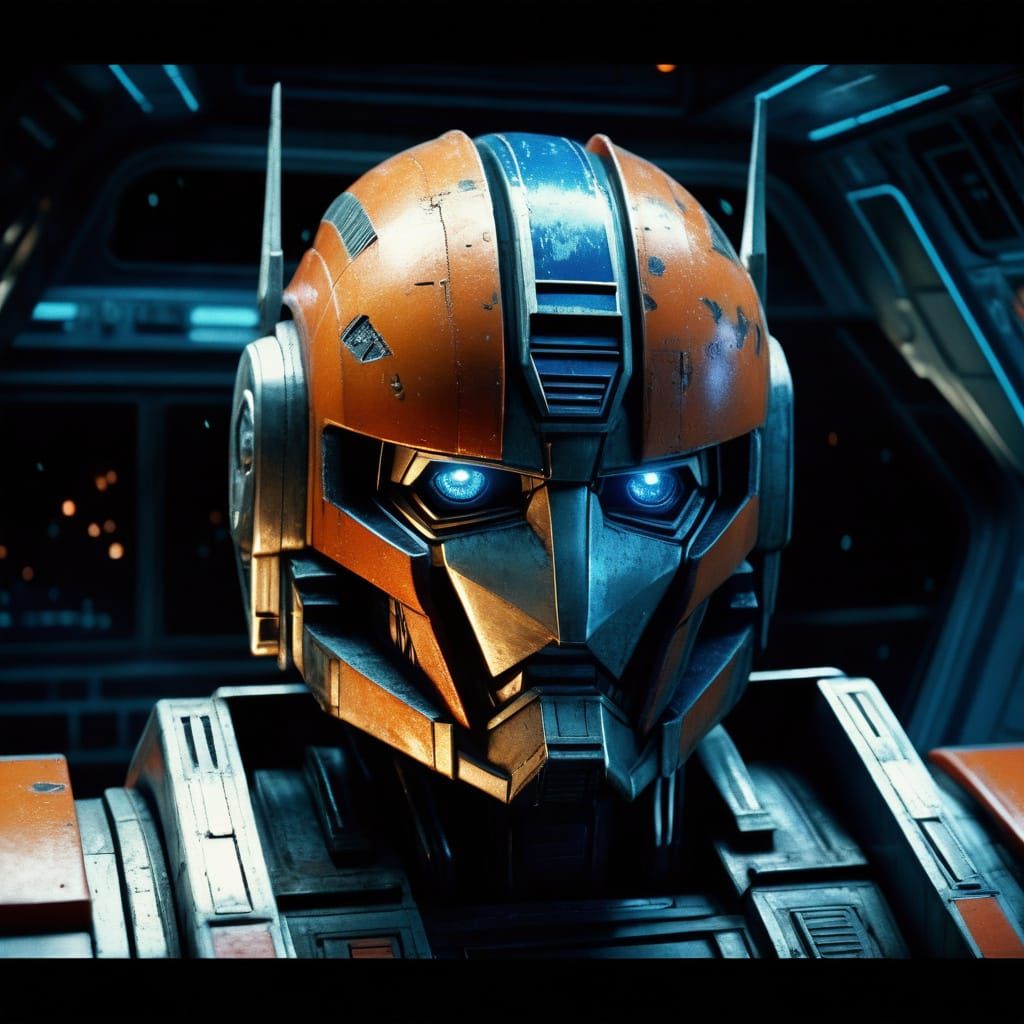 A transformer robot as an x-wing fighter