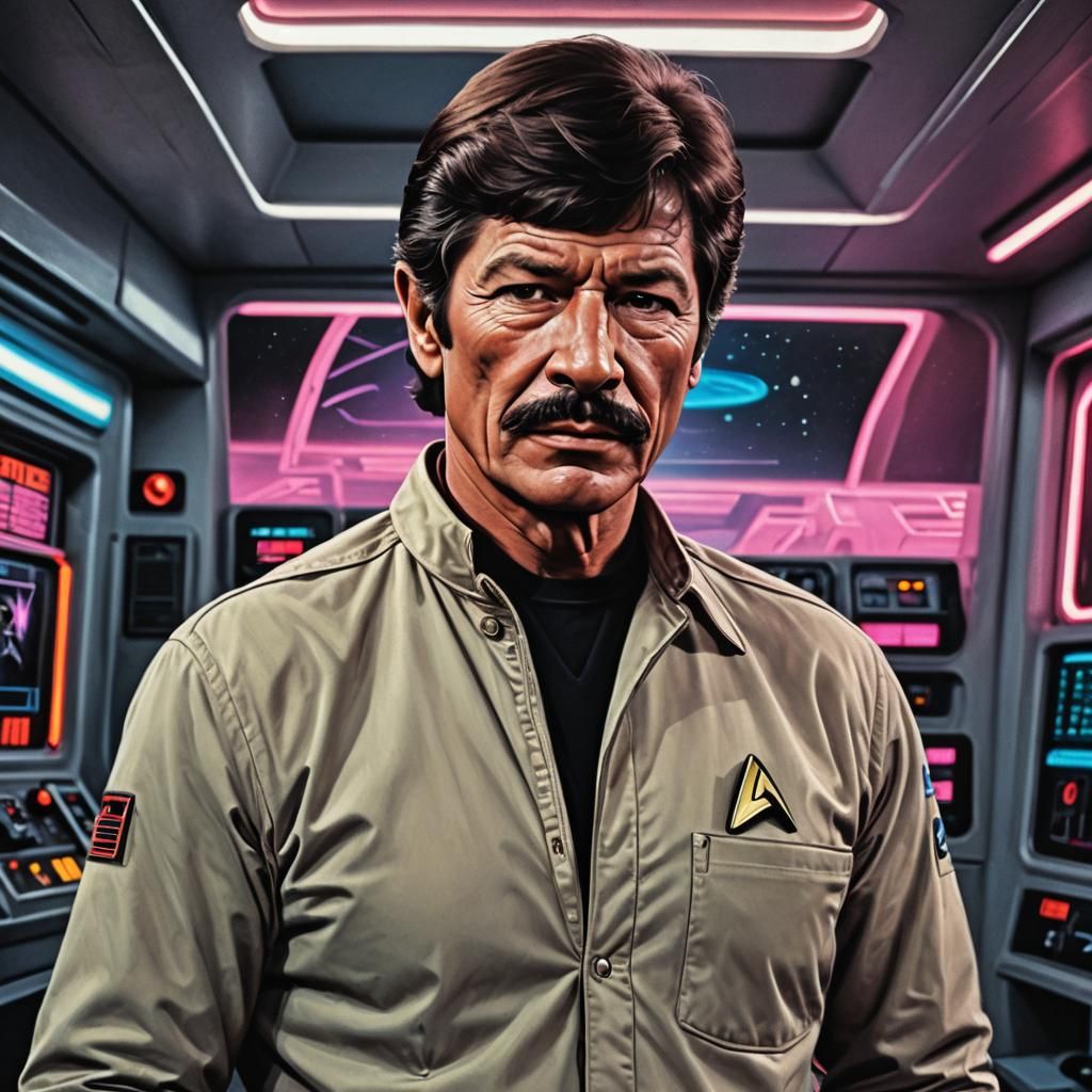A hyperrealistic Photorealistic picture of Charles Bronson f...