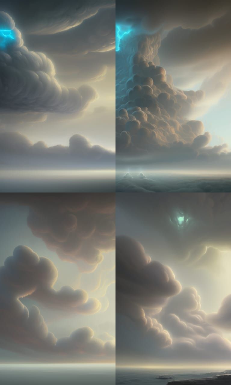 Pareidolia detailed Portrait of God face in the nimbus  Clou...