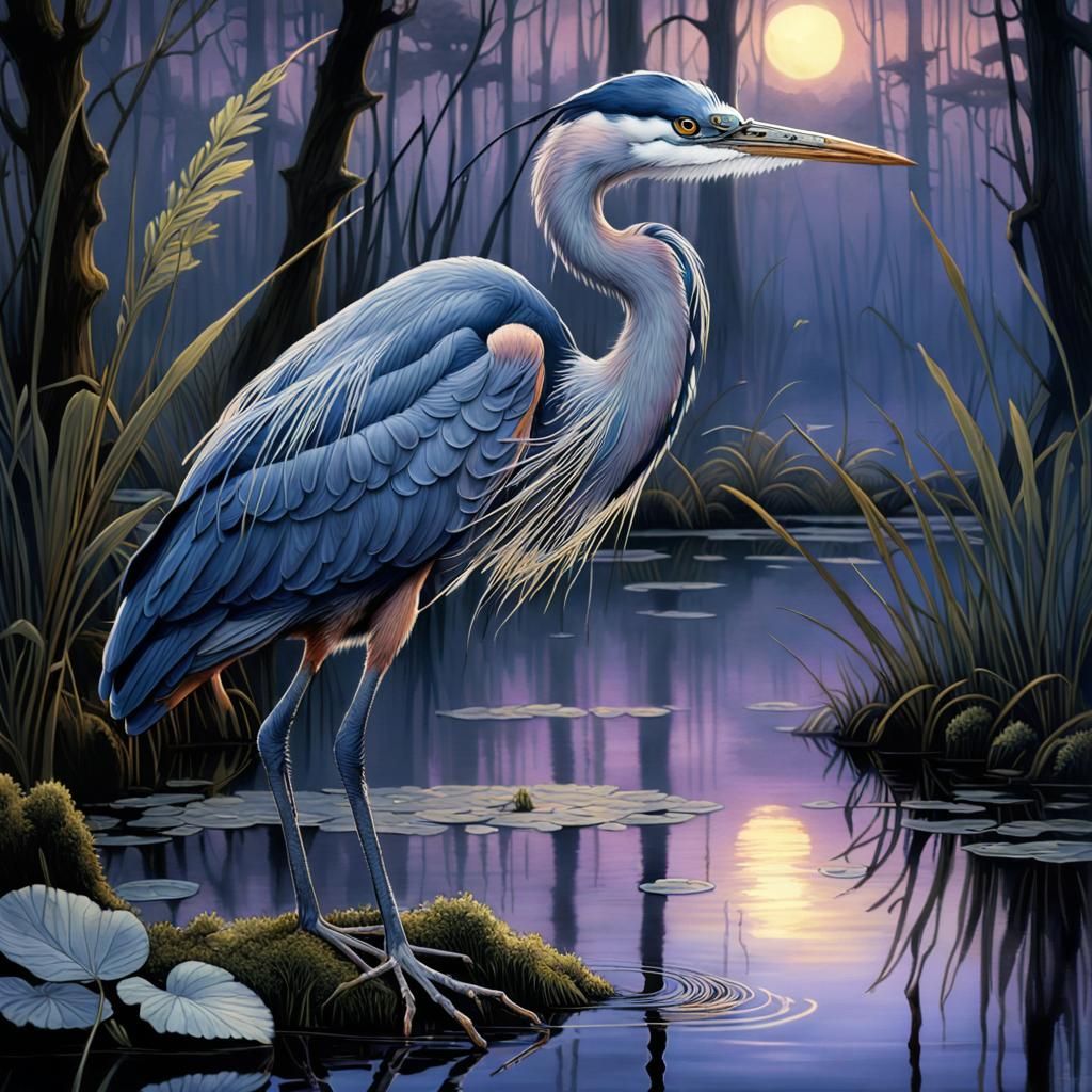 Blue Heron  by @Drivers
