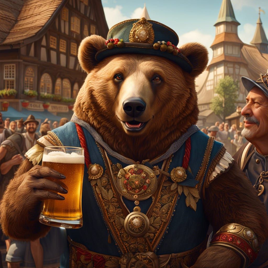 Beer Festival Bear   by @Mr Doodle