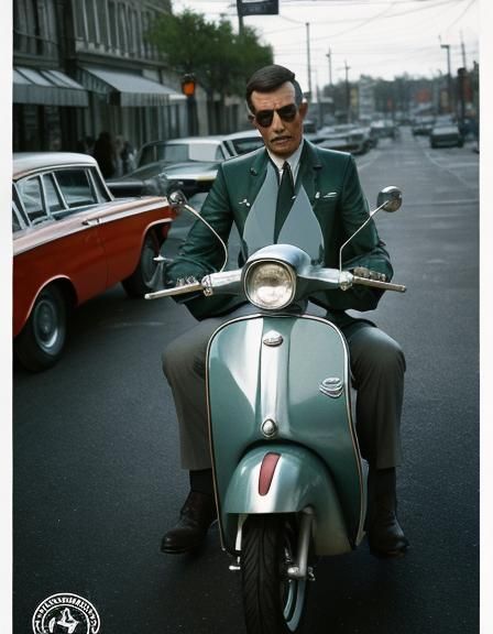 Mods on 1960s scooters
