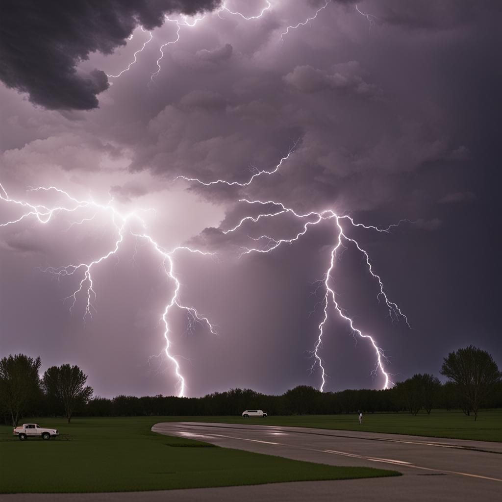 Nice summer night lightning