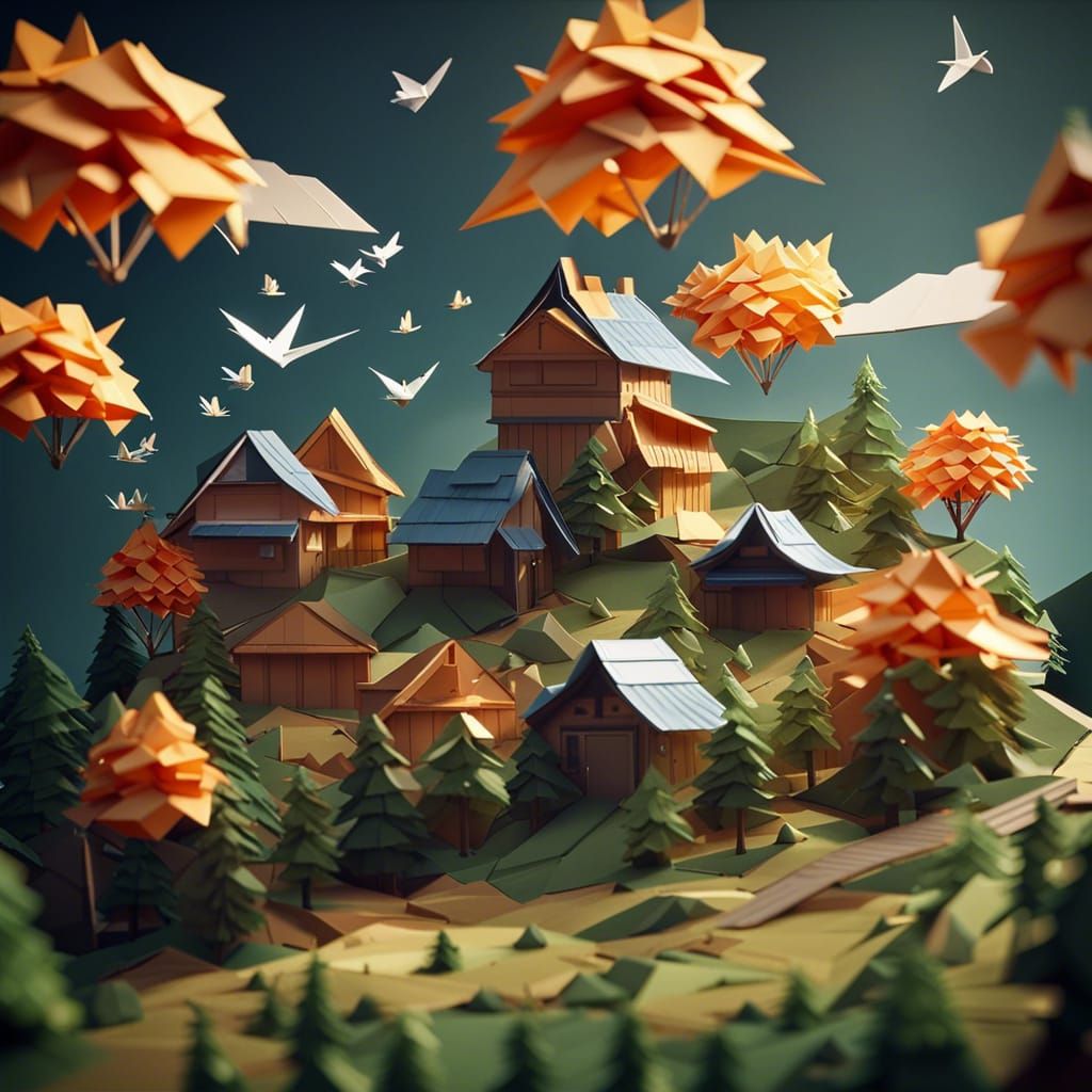 Origami village  by @Ally Bambaldokova