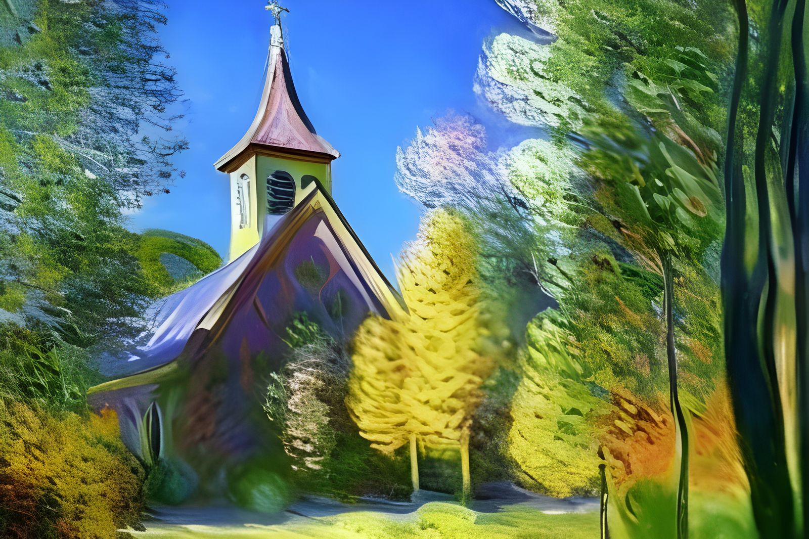 Little church in a forest