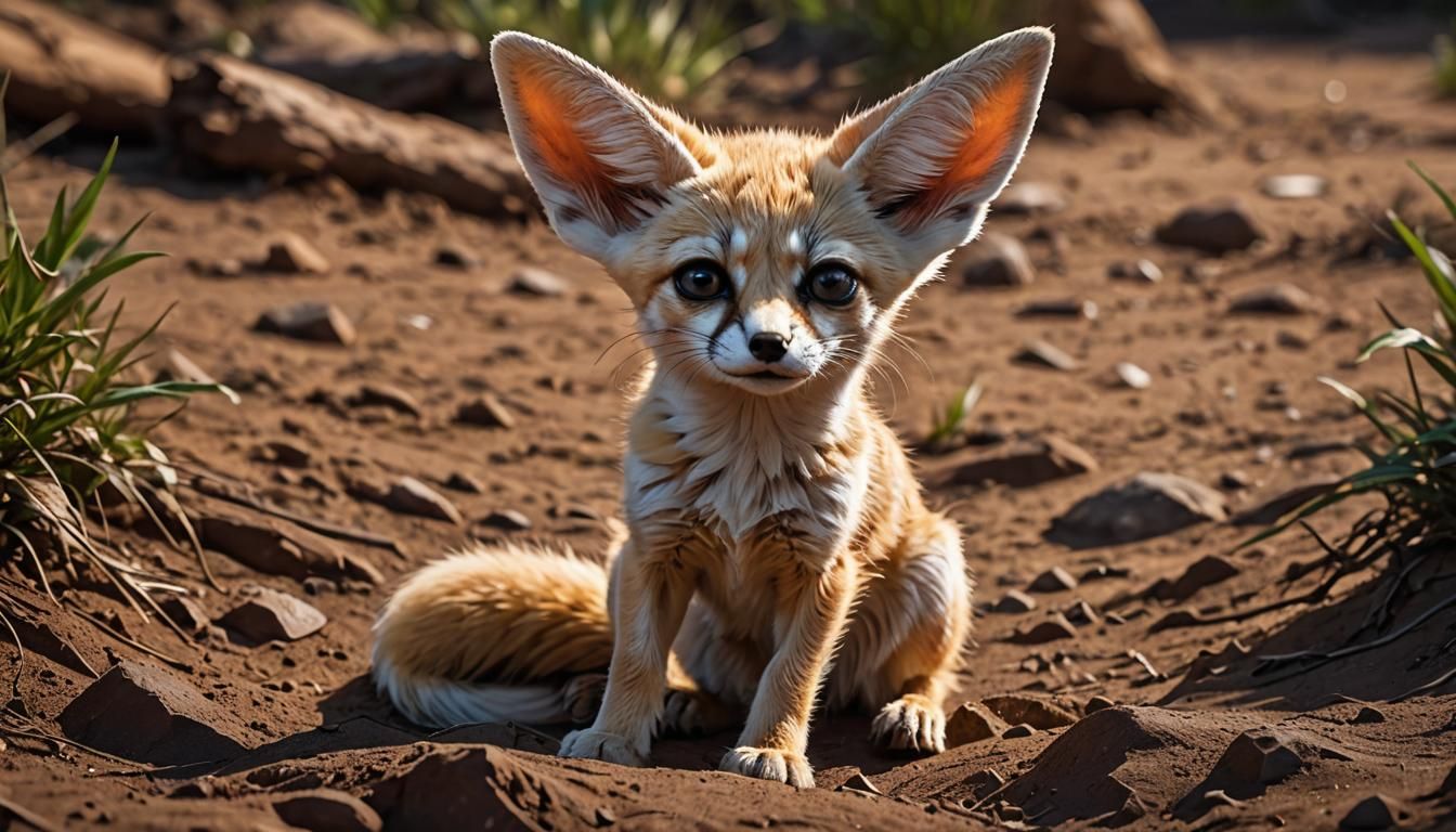 Baby Fennec Fox in the wild  by @Phaedrus