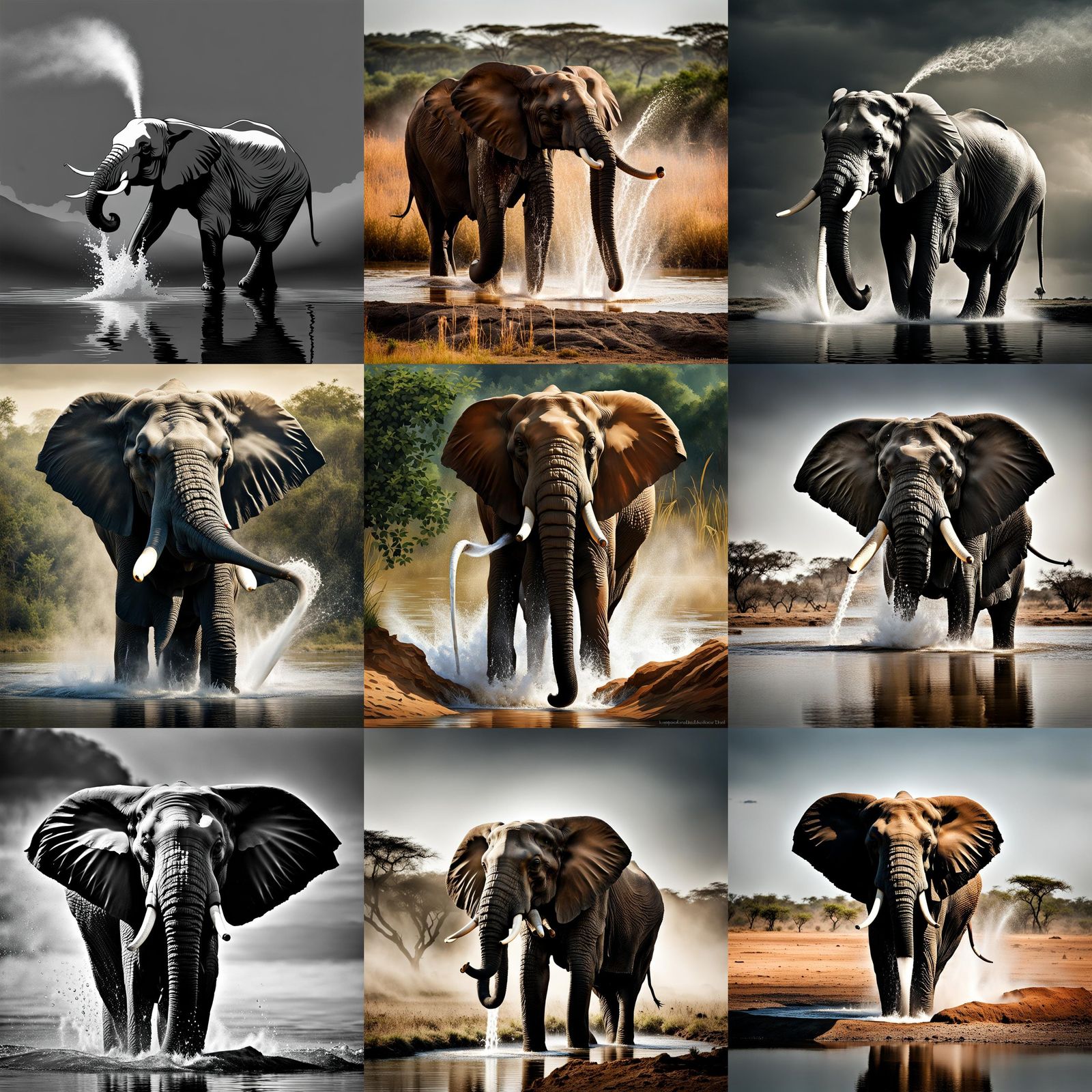 Elephant at a water hole