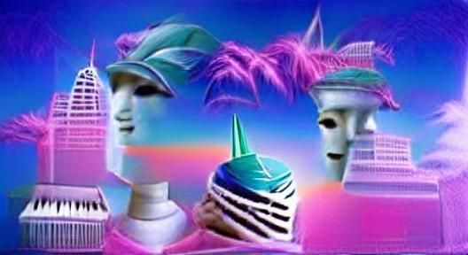 AI on vaporwave