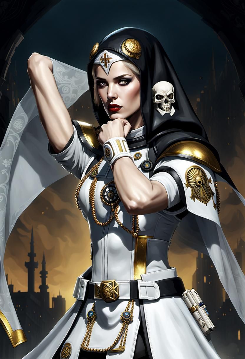 Warhammer 40k, Space Marine, futuristic soldier, beautiful y...