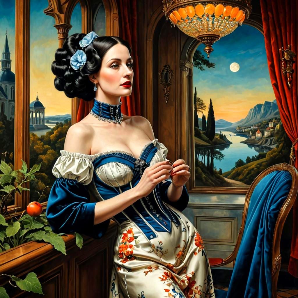 Expressive Portrait of a Charming Lady in Hyperrealism