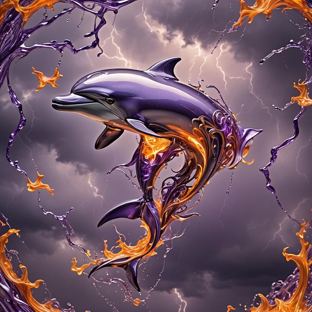 Envision a lightning flower in the heart of a thunderstorm, ...