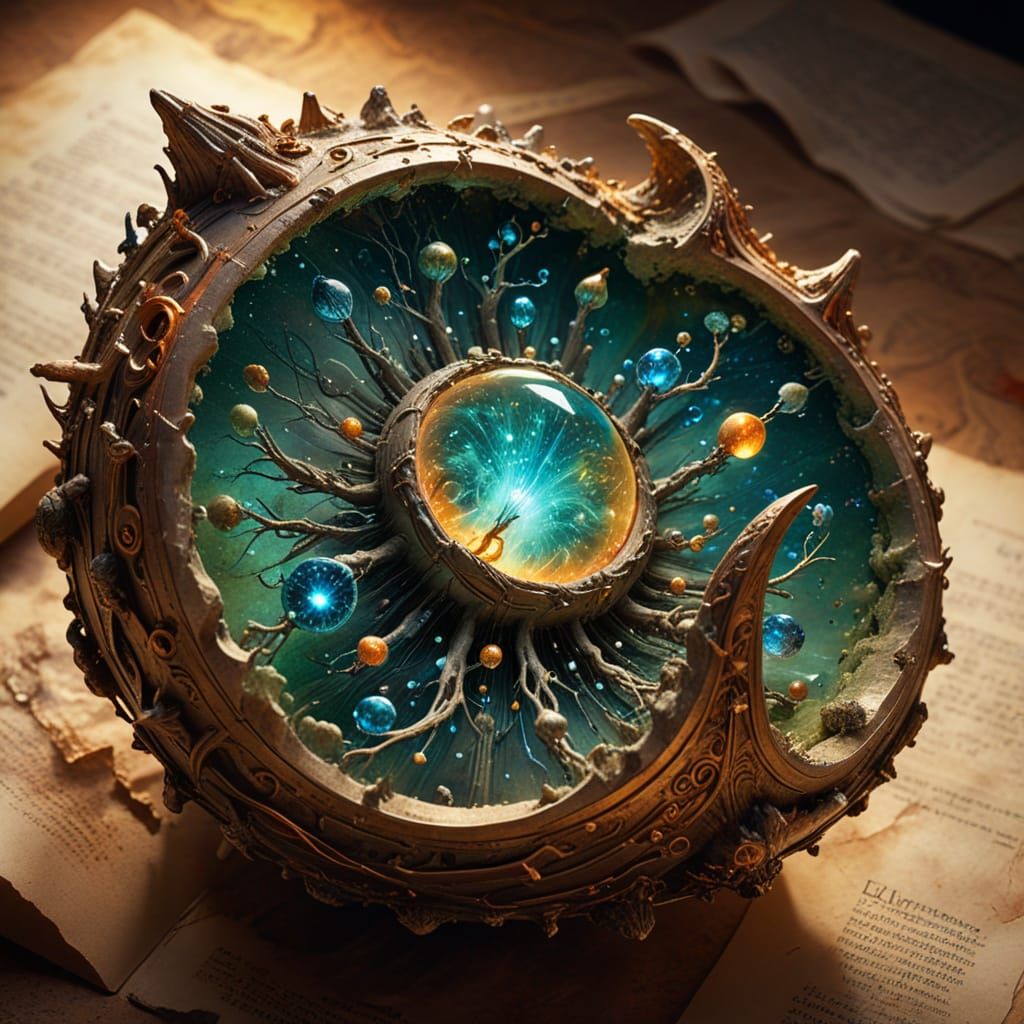 Science fantasy concept art. Medium shot. Ancient, mysteriou...