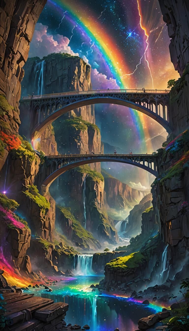 bridge made from a rainbow