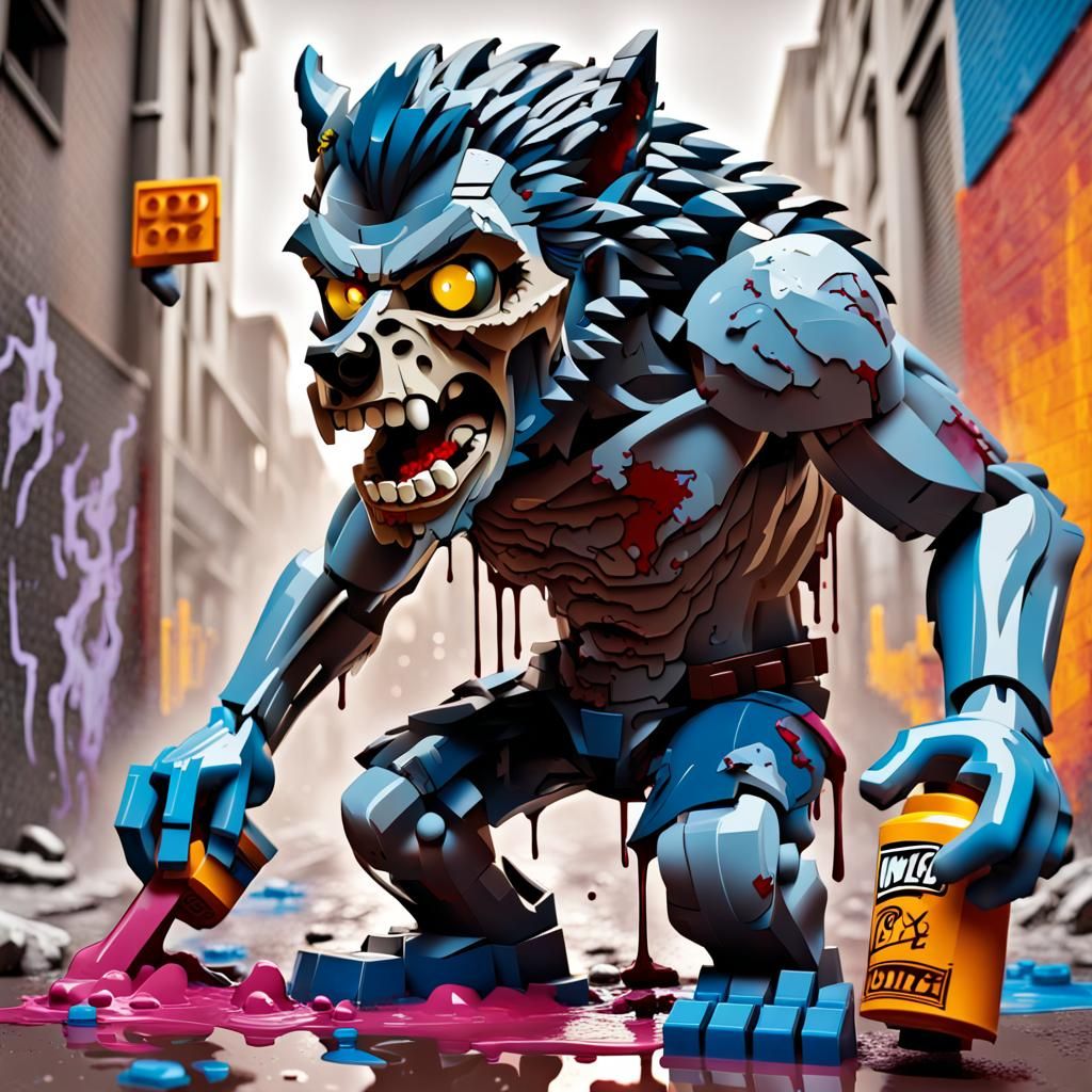 Clay Zombies vs Lego Werewolfs