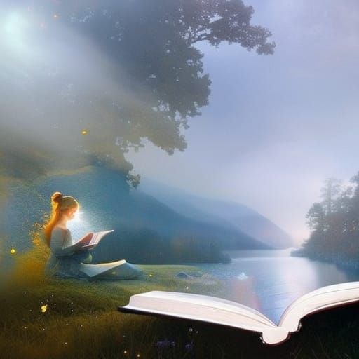 Woman is reading book