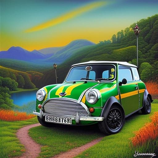 Iconic Morris Mini Minor car - AI Generated Artwork - NightCafe Creator