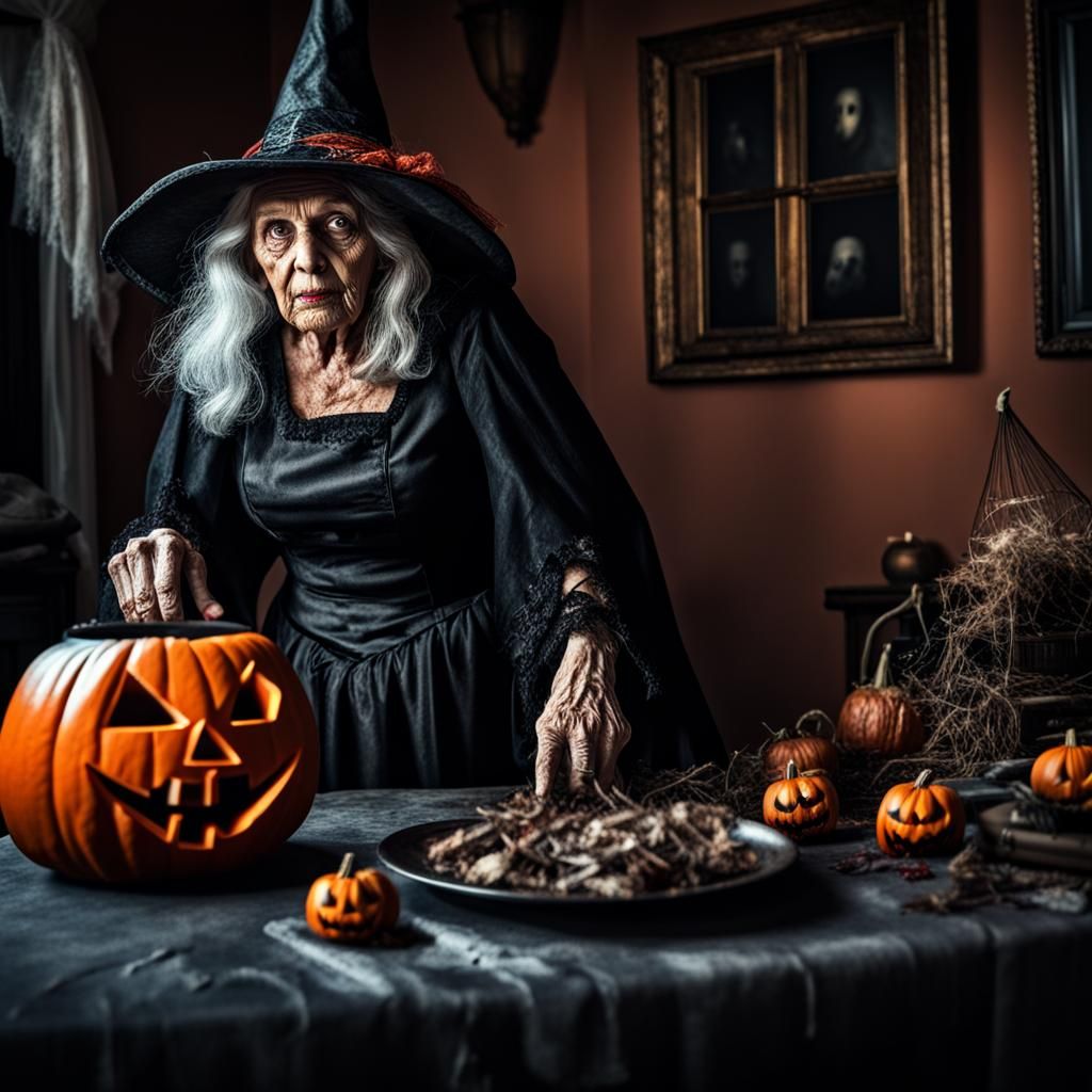 Halloween  trick or treat, horror witch movies grandma