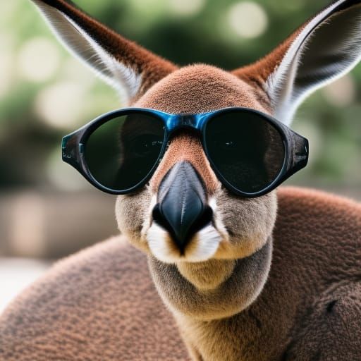 Kangaroo with cool glasses on vacation