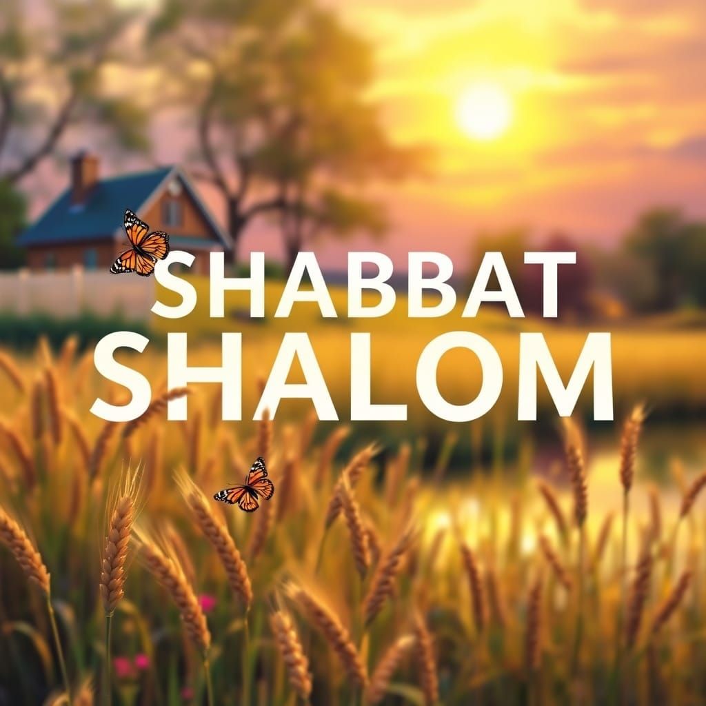 Shabbat Shalom: Impressionistic Wheat Field Scene