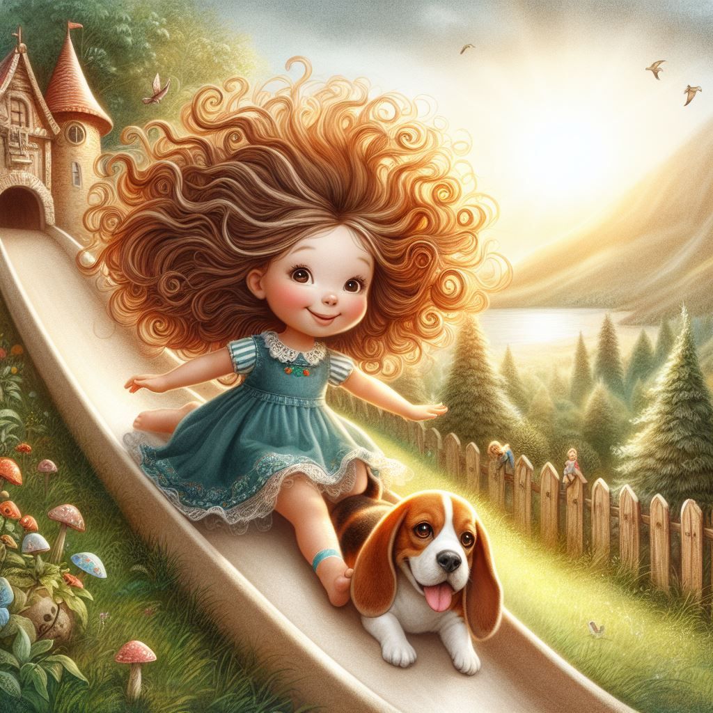 Little Girl and her Beagle