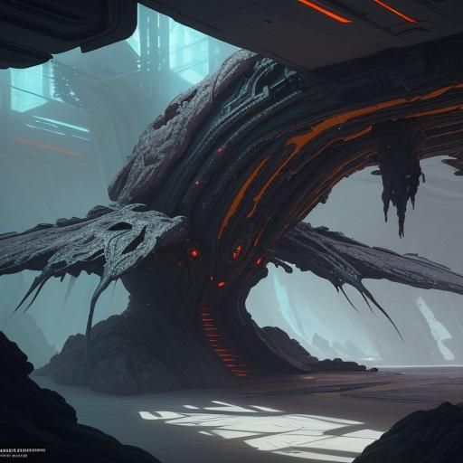 alien life form interior futuristic