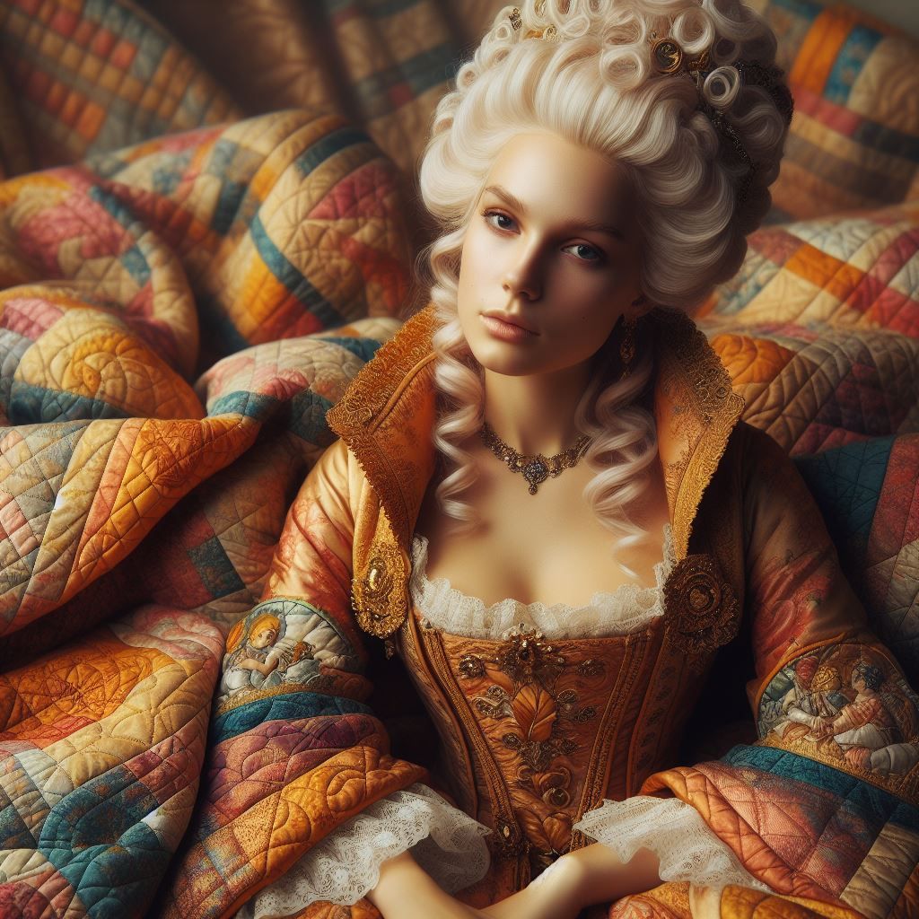 Marie-Antoinette in the way of Hollywood (dressed by a quilt...