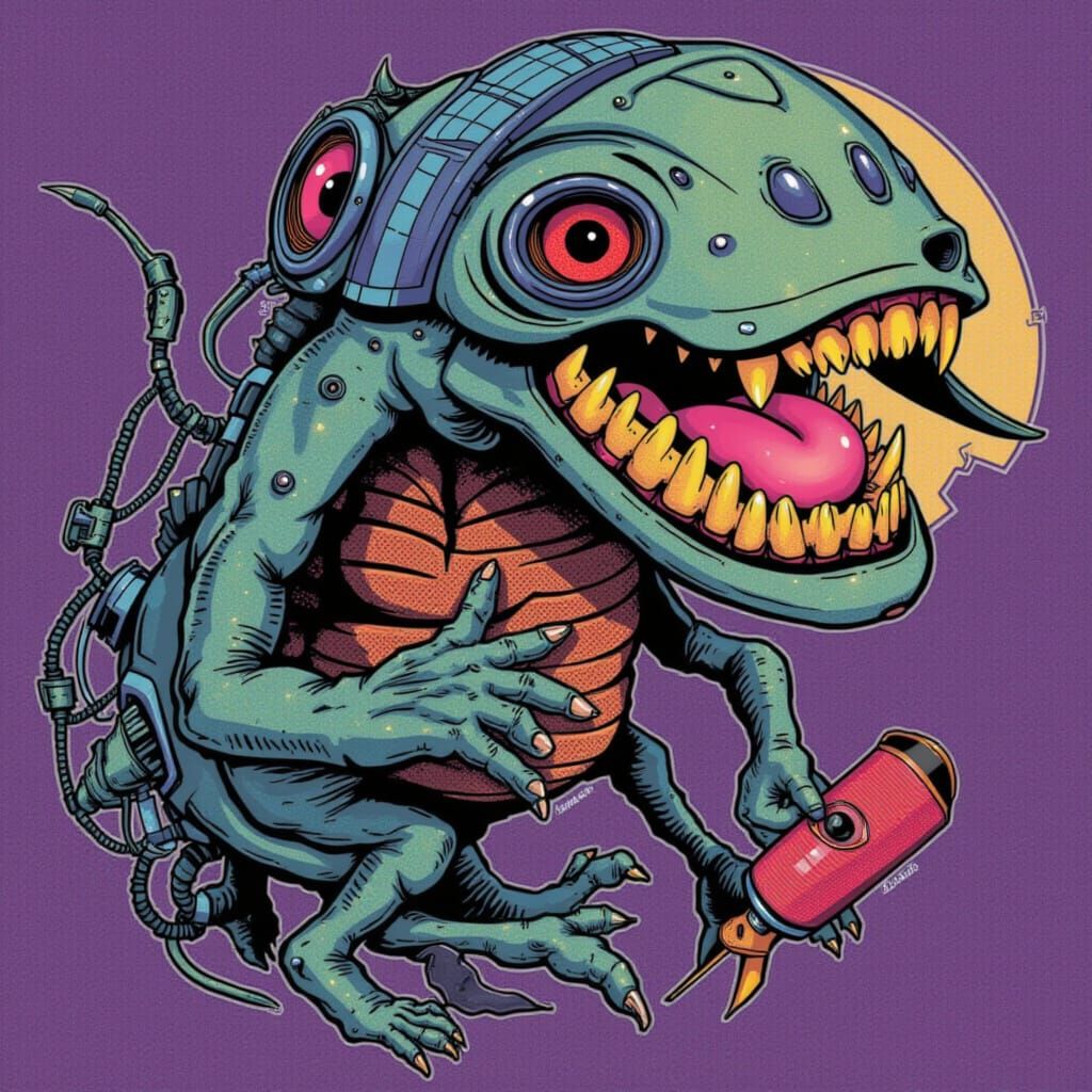 <lora:GN RetroAlienPets:1.0>