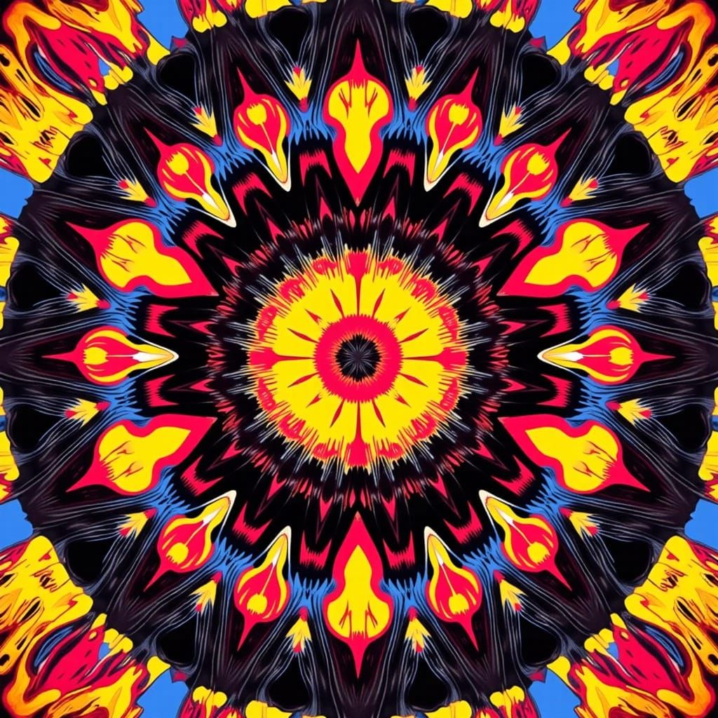 Vibrant Mandala in Pop Art Style