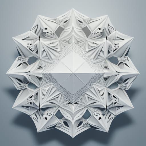 Origami Papercraft Stationery With Geometric Folds