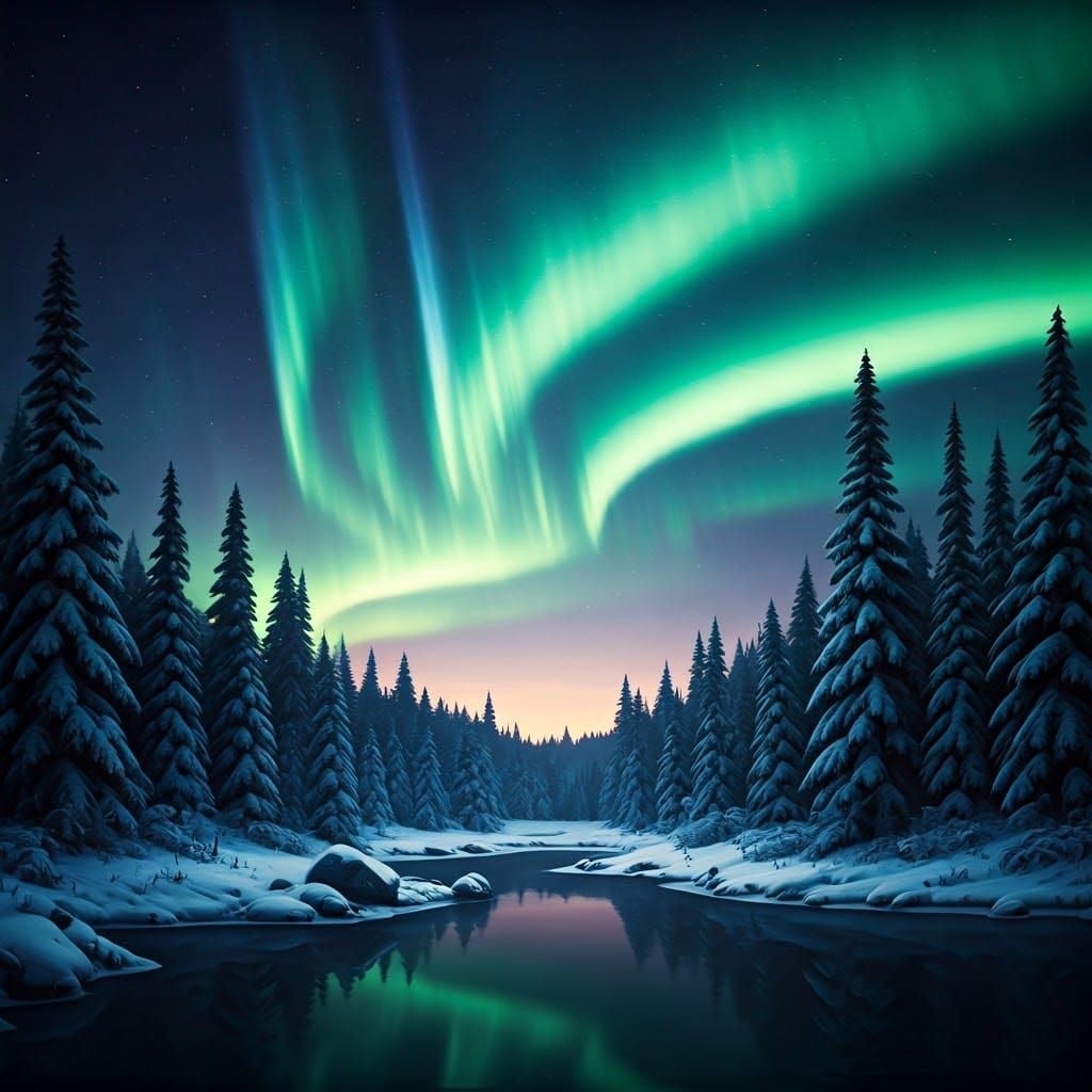 Surreal Northern Lights Finland Winter Wonderland in 8K Reso...