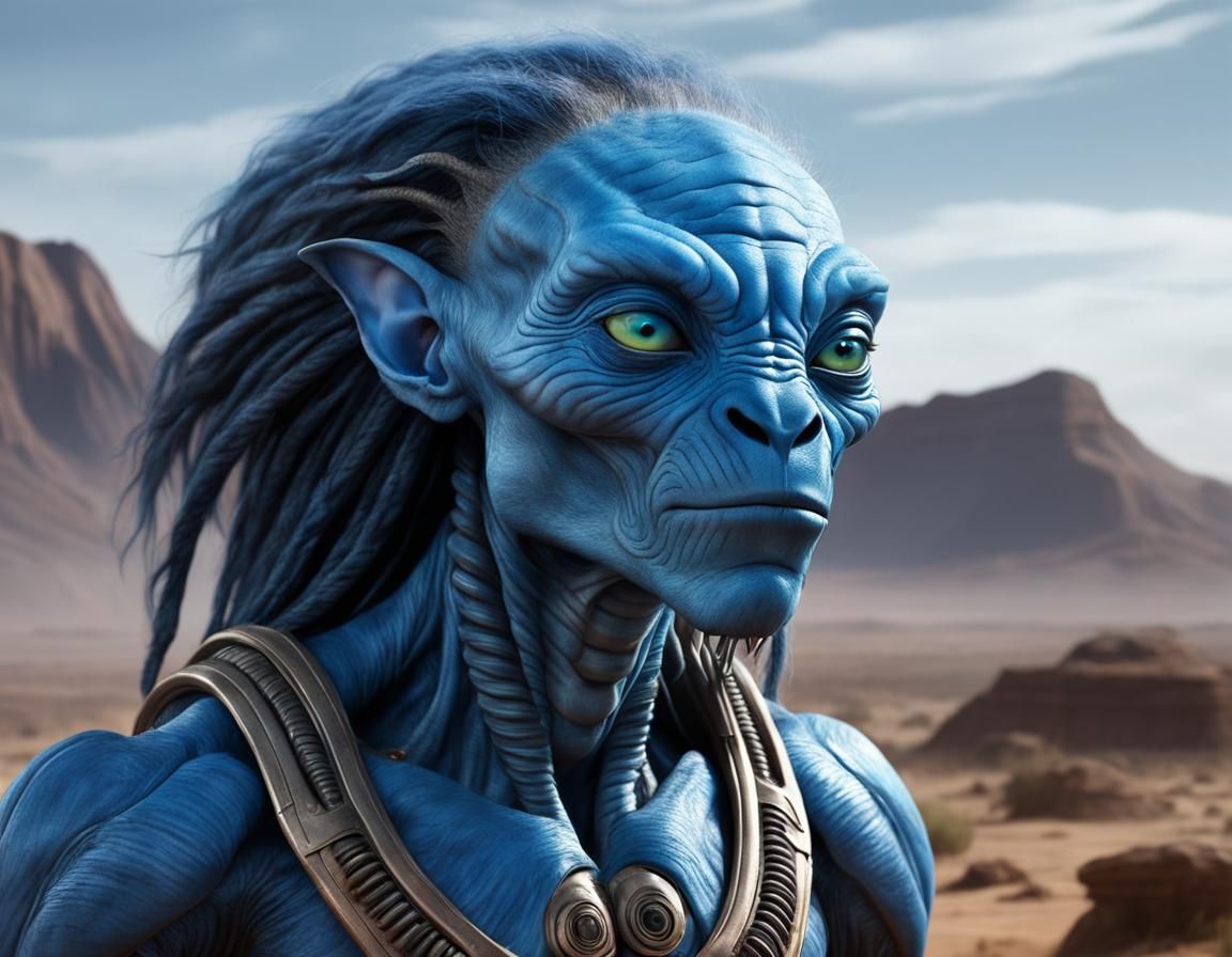 lion looking blue skin loving aliens - AI Generated Artwork - NightCafe ...