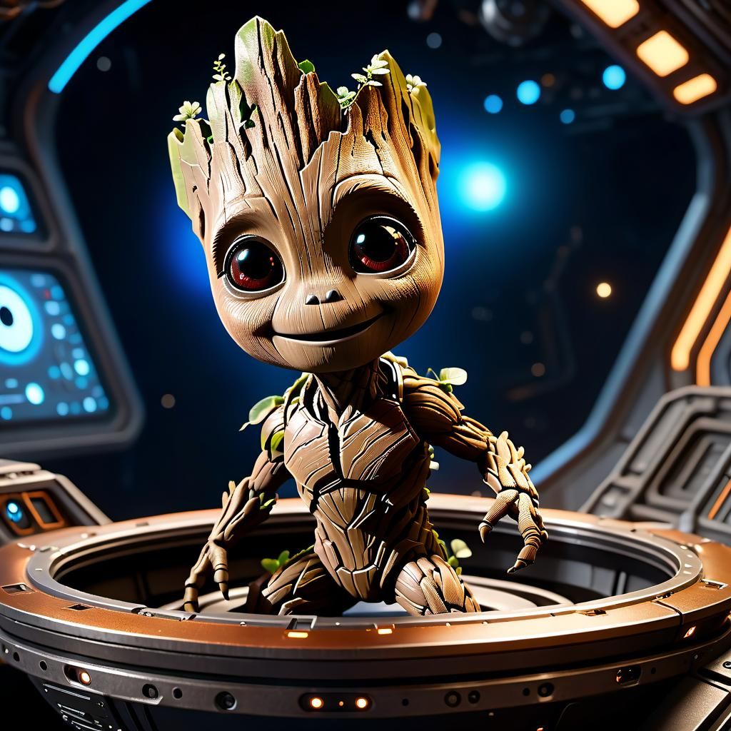 Baby groot with googly eyes - AI Generated Artwork - NightCafe Creator